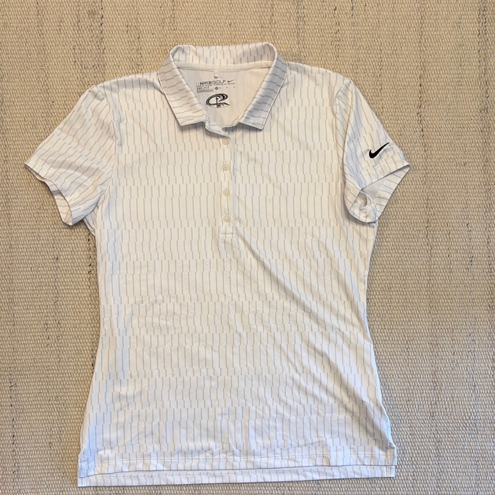 Nike Women's White Polo Shirt - Size Medium